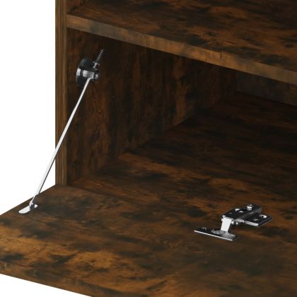 ТВ шкаф с LED осветление, 2 бр, опушен дъб, 75x35x40 см