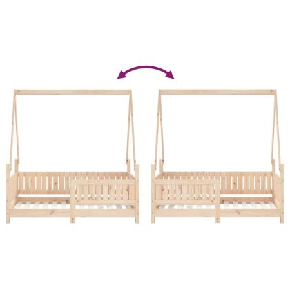 Рамка за детско легло, 70x140 см, масивна борова дървесина