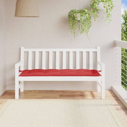 Възглавница за градинска пейка червена 150x50x7 см оксфорд плат