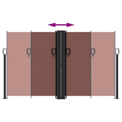 Прибираща се странична тента, кафява, 140x1000 см