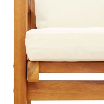 Градински лаундж комплект с възглавници, 3 части, акация масив