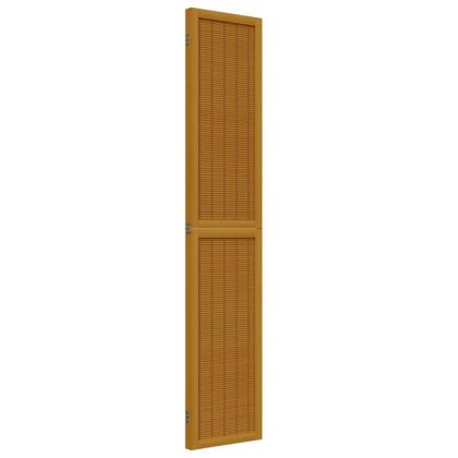 Разделител за стая, 3 панела, кафяв, дърво пауловния масив