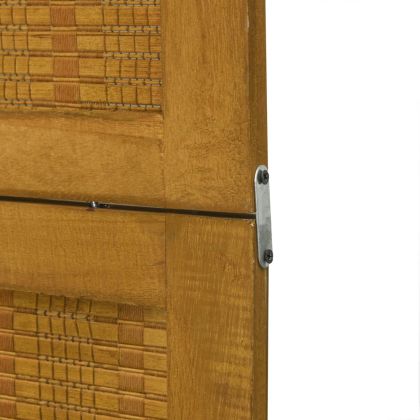 Разделител за стая, 3 панела, кафяв, дърво пауловния масив