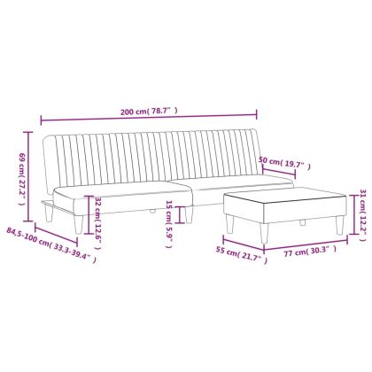 Комплект дивани от 2 части, тъмносиво, кадифе