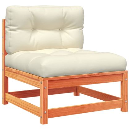 Градински комплект с възглавници, 6 части, восъчнокафяв