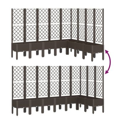 Градински сандък с пергола, кафяв, 200x160x142 см, PP