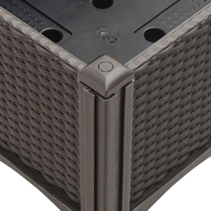 Градински сандък с пергола, кафяв, 200x160x142 см, PP