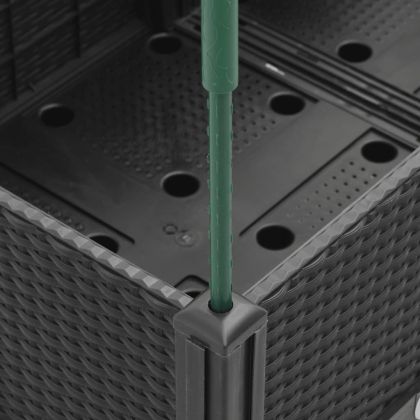 Градински сандък с пергола, черен, 80x40x142,5 см, PP