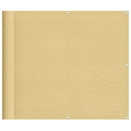 Балконски параван пясъчен 90x500 см 100% полиестер оксфорд