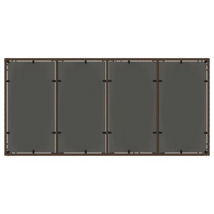 Градинска маса със стъклен плот кафява 190x90x75 см полиратан