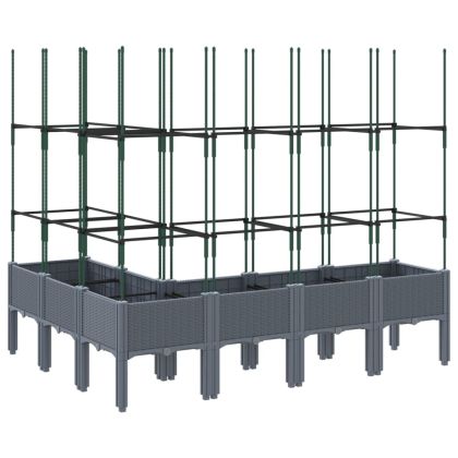 Градински сандък с пергола, синьо сив, 160x120x142,5 см, PP