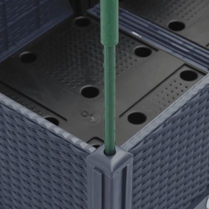 Градински сандък с пергола, синьо сив, 160x120x142,5 см, PP