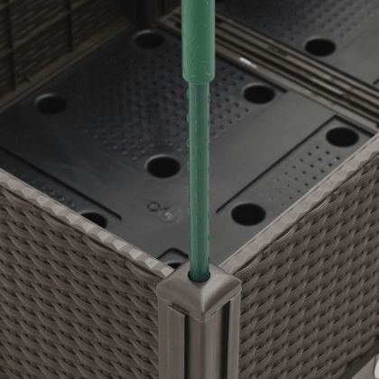 Градински сандък с пергола, кафяв, 160x120x142,5 см, PP