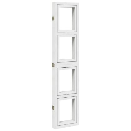 Разделител за стая, 5 панела, бял, дърво пауловния масив