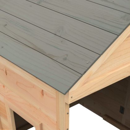 Къща за игра със заключваща се врата и саксии, чам масив