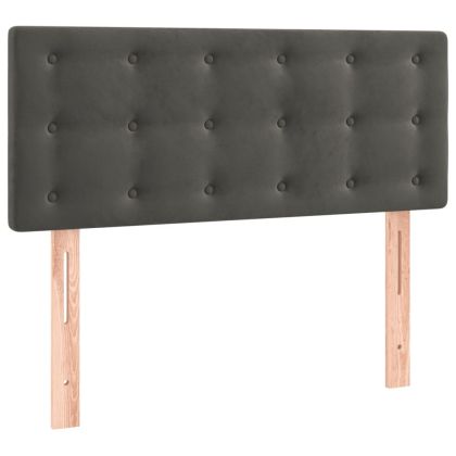 Боксспринг легло с матрак, тъмносиво, 100x200 см, кадифе