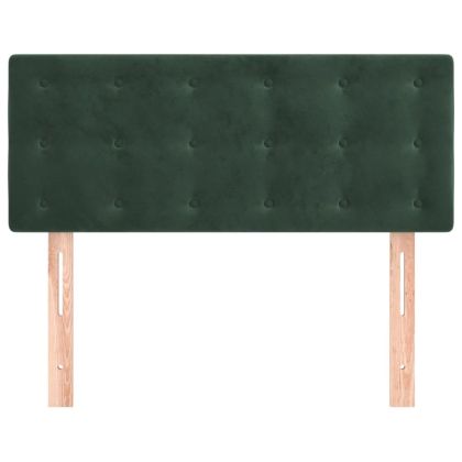 Горна табла за легло, тъмнозелена, 100x5x78/88 см, кадифе