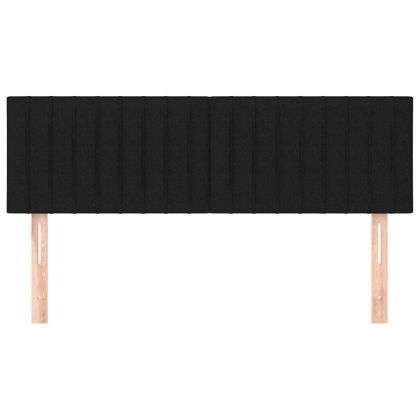 Горни табли за легло, 2 бр, черни, 72x5x78/88 см, плат