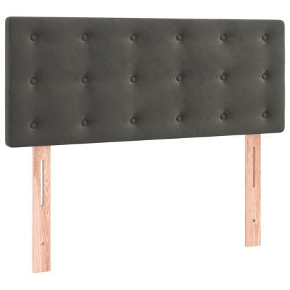 Боксспринг легло с матрак, тъмносив, 120x190 см, кадифе