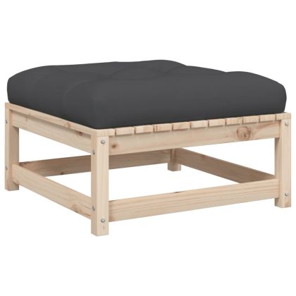 Градински комплект диван с възглавници, 3 части, масив бор