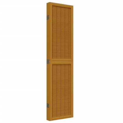 Разделител за стая, 5 панела, кафяв, дърво пауловния масив