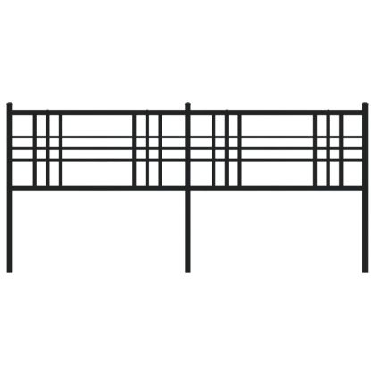 Метална табла за глава, черна, 180 см