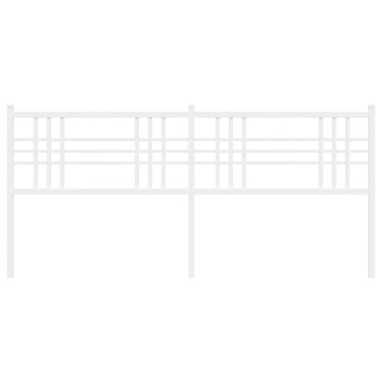 Метална табла за глава, бяла, 200 см