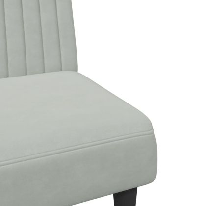 Комплект дивани от 2 части, светлосив, кадифе