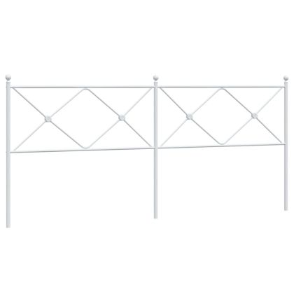 Метална табла за глава, бяла, 200 см