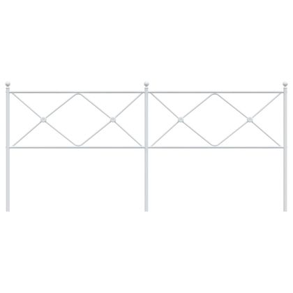 Метална табла за глава, бяла, 200 см