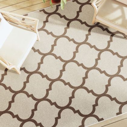 Килим за открито и закрито къс косъм шарен 190x300 см неплъзгащ