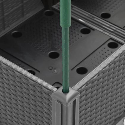 Градински сандък с пергола, светлосив, 80x40x142,5 см, PP