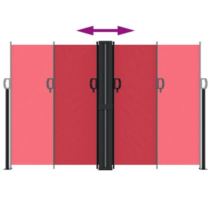 Прибираща се странична тента, червена, 160x1000 см