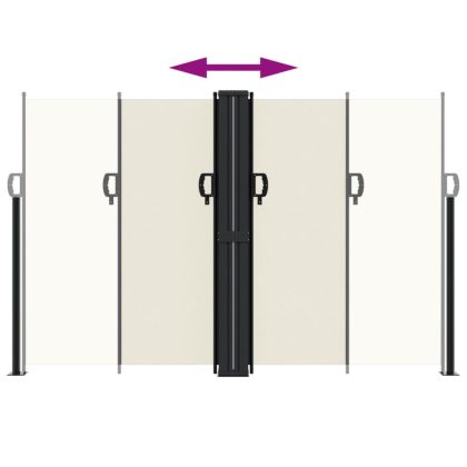 Прибираща се странична тента, кремава, 160x1000 см