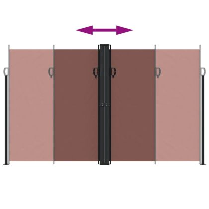 Прибираща се странична тента, кафява, 200x1000 см