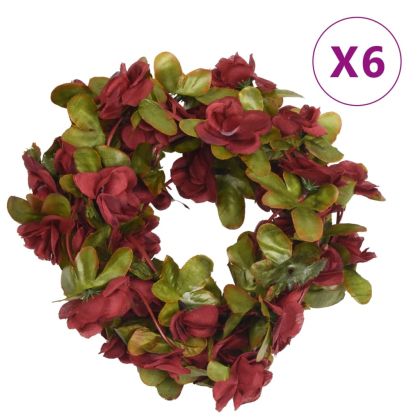 Гирлянди от изкуствени цветя 6 бр виненочервени 250 см