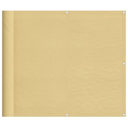 Балконски параван пясъчен 90x600 см 100% полиестер оксфорд