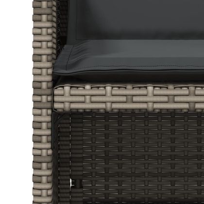 Градински столове с възглавници, 4 бр, сиви, полиратан