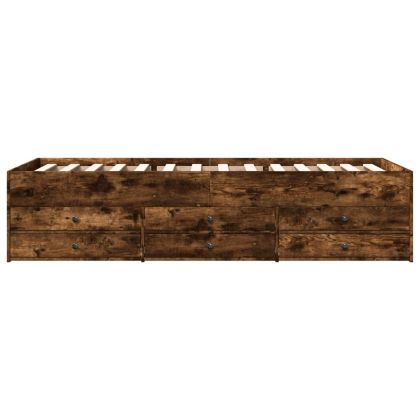 Дневно легло с чекмеджета, без матрак, опушен дъб, 100x200 см