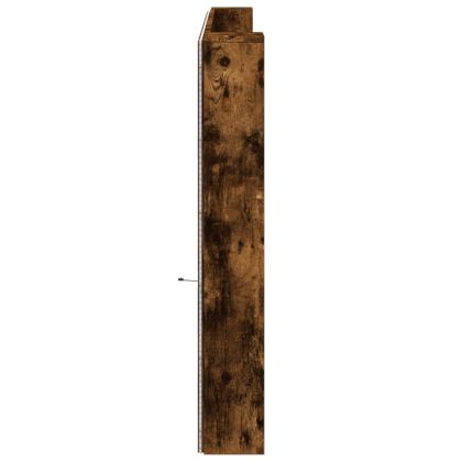 Табла шкаф с LED, опушен дъб, 220x16,5x103,5 см