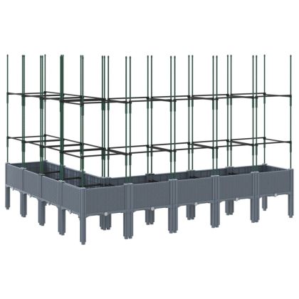 Градински сандък с пергола, синьо сив, 200x160x142,5 см, PP