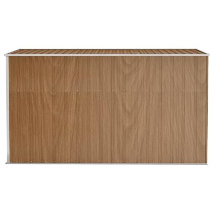 Градинска барака за стенен монтаж, кафява, 118x288x178 см, поцинкована стомана