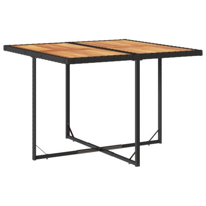 Градински трапезен комплект възглавници 5 части черен полиратан