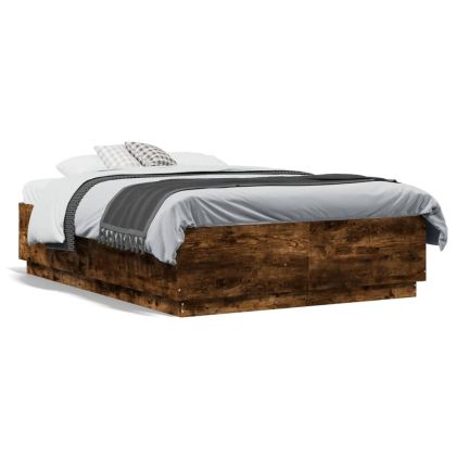 Рамка за легло, опушен дъб, 120x190 см, инженерно дърво