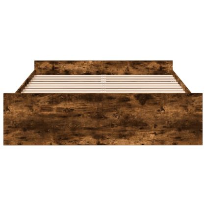 Рамка за легло с чекмедже опушен дъб 160x200 см инженерно дърво
