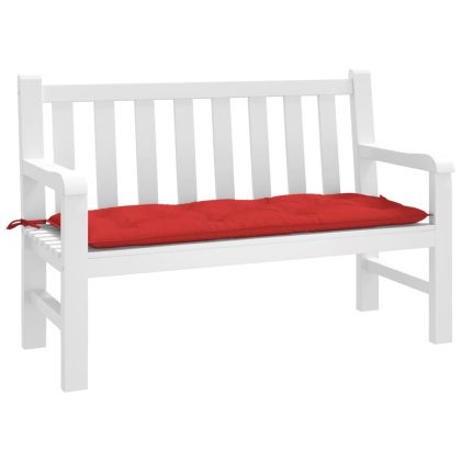 Възглавница за градинска пейка червена 120x50x7 см оксфорд плат