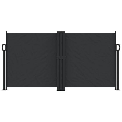 Прибираща се странична тента, черна, 120x1000 см