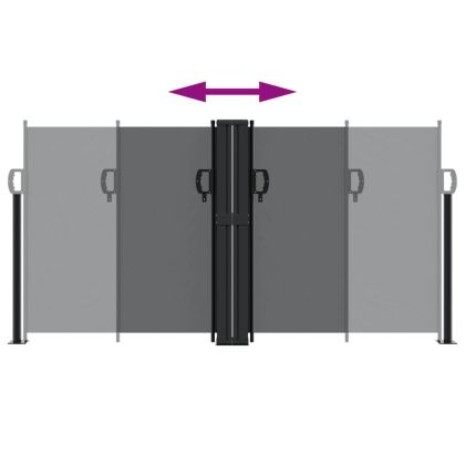 Прибираща се странична тента, черна, 120x1000 см