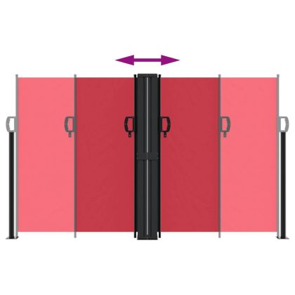 Прибираща се странична тента, червена, 140x1000 см