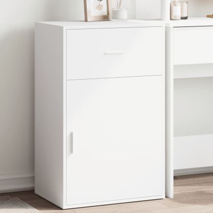 Шкаф за съхранение, бял, 56,5x39x90 см, ПДЧ